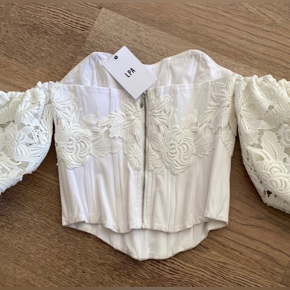 $158 LPA LACE CORSET TOP FOR LOVE LEMONS WEDDING BRIDAL STONE COLD FOX REVOLVE - Picture 6 of 8